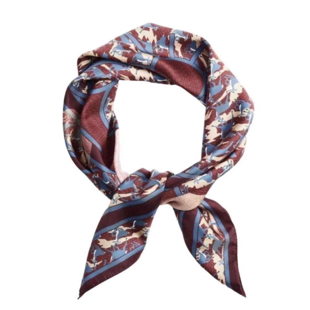 Brooks Brothers NWTs Deer Print Multicolor Silk Scarf